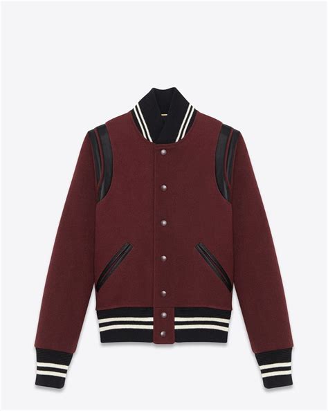 ysl letterman jacket|yves saint laurent men's jacket.